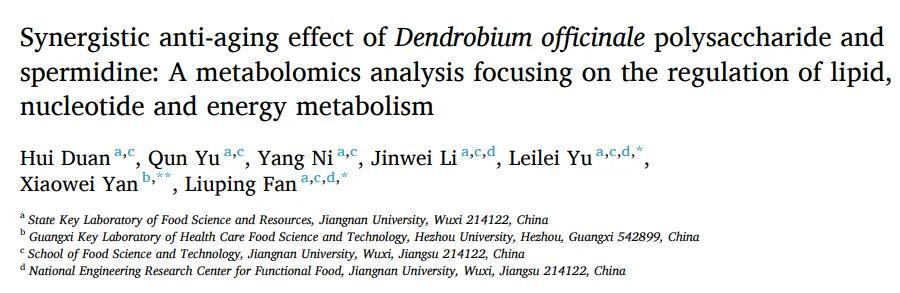 寿命延长40%！江南大学研究发现，铁皮石斛+亚精胺，具有协同抗衰作用